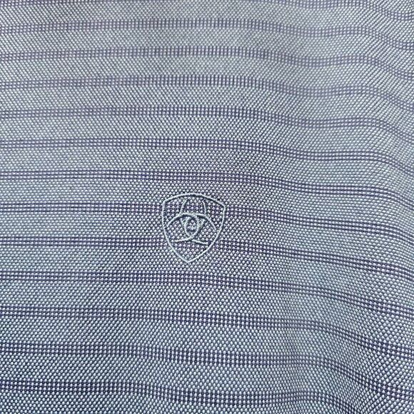 Ariat Tek Blue Stripe Lightweight Polo Shirt - Picture 2 of 5